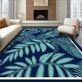 thumbnail image 1 of ODIKA 4'x6' Machine Washable Non-Slip Area Rug, Safari Palm Leaf Blue High Traffic Rug, Blue, 296589, 1 of 7