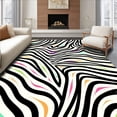 thumbnail image 1 of ODIKA 6'x6' Machine Washable Non-Slip Area Rug, Safari Stripes Wild Elegance Accent High Traffic Rug, Black, 292637, 1 of 7