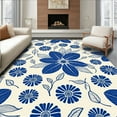 thumbnail image 1 of ODIKA 2'x3' Machine Washable Non-Slip Area Rug, Sapphire Isle Floral High Traffic Rug, Ivory, 240615, 1 of 7