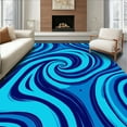 thumbnail image 1 of ODIKA 4'x6' Machine Washable Non-Slip Area Rug, Sapphire Flowing Water High Traffic Rug, Blue, 293765, 1 of 7