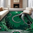 thumbnail image 1 of ODIKA 4'x6' Machine Washable Non-Slip Area Rug, Sculptural Cthulhu Tentacle High Traffic Rug, Green, 94243, 1 of 7