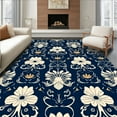 thumbnail image 1 of ODIKA 3'x5' Machine Washable Non-Slip Area Rug, Seashell Breeze Medallion with Oceanic Motif Accents High Traffic Rug, Blue, 329453, 1 of 7