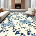 thumbnail image 1 of Flatwoven High Traffic Area Rug, Seaside Blossom Retreat Decorative, Non Slip, Stain Resistant, Washable Area Rugs for Living Room, Bedroom(Blue, 4X6), 1 of 8