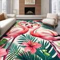 thumbnail image 1 of ODIKA 6'x9' Machine Washable Non-Slip Area Rug, Seasonal Summer Botanical Visuals High Traffic Rug, Pink, 30106, 1 of 7
