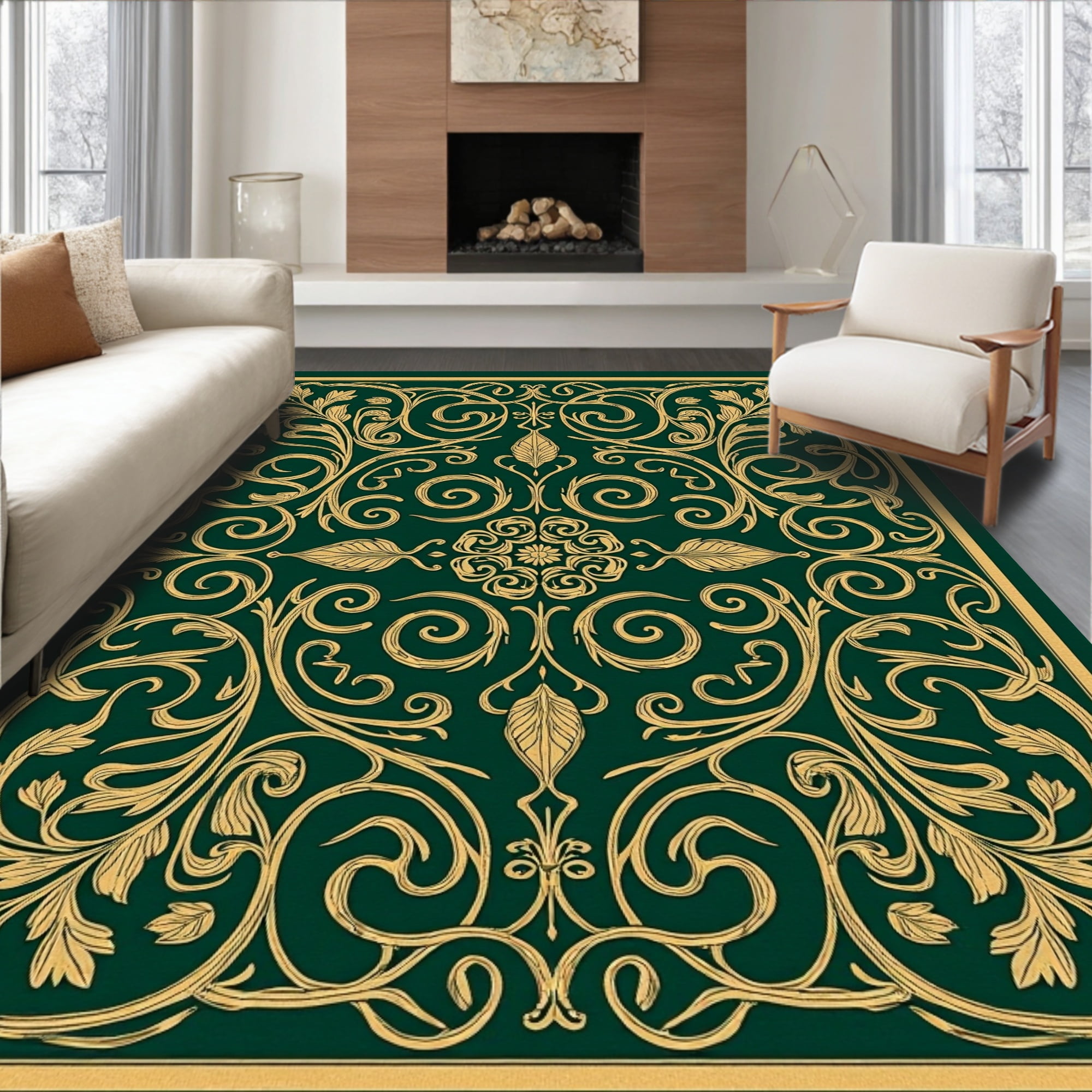 Flatwoven High Traffic Area Rug, Serpentine Labyrinth Motif with ...