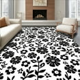 thumbnail image 1 of ODIKA 8'x10' Machine Washable Non-Slip Area Rug, Shadow Bloom Black & Floral High Traffic Rug, Black, 291919, 1 of 7