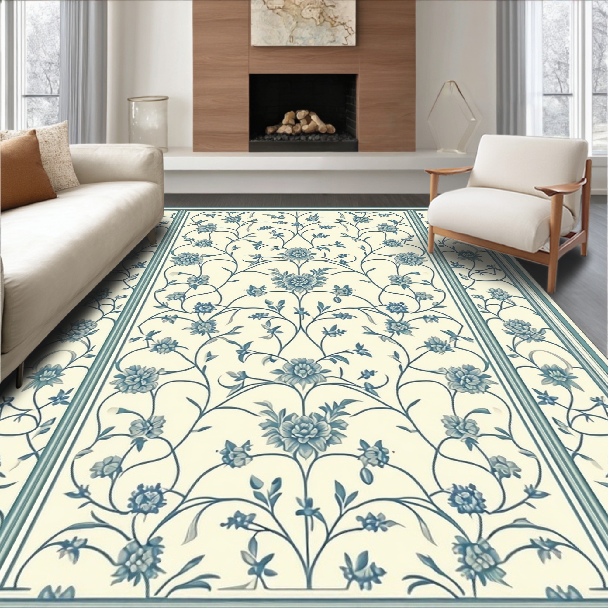 Shadow Custom Rug Flatwoven High Traffic Area Rug, Shadow Floral Flourish Accent, Non ...