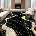 thumbnail image 1 of ODIKA 4'x6' Machine Washable Non-Slip Area Rug, Sleek Abstract Minimalist Appeal High Traffic Rug, Black, 20300, 1 of 7