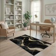 thumbnail image 1 of ODIKA 4'x6' Abstract Black Washable Area Rug Non-Slip, Chair-Friendly, Flatwoven for Home Office, Under Desk, 1 of 7