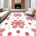 thumbnail image 1 of ODIKA 2'x3' Machine Washable Non-Slip Area Rug, Snowflake Wonderland Christmas Doormat with Festive Holiday High Traffic Rug, Red, 146236, 1 of 7