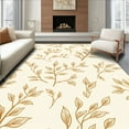 thumbnail image 1 of ODIKA 3'x5' Machine Washable Non-Slip Area Rug, Solstice Bloom Ivory and Tan Floral Burst Design High Traffic Rug, Ivory, 287292, 1 of 7