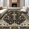 thumbnail image 1 of ODIKA 4'x6' Machine Washable Non-Slip Area Rug, Sophisticated Abstract Geometric Layout High Traffic Rug, Black, 10467, 1 of 7