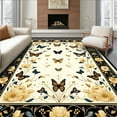 thumbnail image 1 of ODIKA 4'x6' Machine Washable Non-Slip Area Rug, Sophisticated Bold Insect Imagery High Traffic Rug, Beige, 10001, 1 of 7