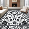 thumbnail image 1 of ODIKA 6'x9' Machine Washable Non-Slip Area Rug, Sophisticated Transitional Shape High Traffic Rug, Black, 19667, 1 of 7