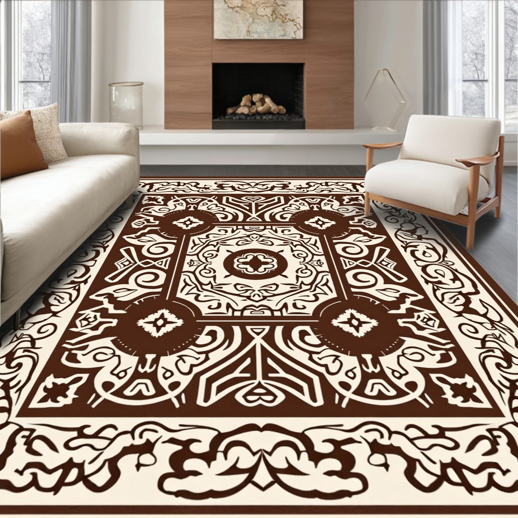 Interlocking Two Rugs ODIKA 4'x6' Machine Washable Non-Slip Area Rug, Southwestern ...