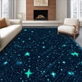 thumbnail image 1 of ODIKA 2'x3' Machine Washable Non-Slip Area Rug, Space Odyssey Gamepad with Abstract Starfield and Digital Lines High Traffic Rug, Blue, 129173, 1 of 7