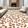 thumbnail image 1 of ODIKA 8'x8' Machine Washable Non-Slip Area Rug, Speckled Bovine Print Earth Tone Mottled Accent High Traffic Rug, Brown, 322406, 1 of 7