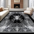 thumbnail image 1 of ODIKA 2'x3' Machine Washable Non-Slip Area Rug, Spooky Spider Web High Traffic Rug, Black, 85219, 1 of 7