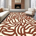 thumbnail image 1 of ODIKA 8'x10' Machine Washable Non-Slip Area Rug, Spotted Zebra Geometric High Traffic Rug, Brown, 290203, 1 of 5