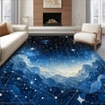 thumbnail image 1 of ODIKA 3'x5' Machine Washable Non-Slip Area Rug, Starlit Galaxy with Radiant Constellation Motifs and Celestial Details High Traffic Rug, Blue, 196914, 1 of 7