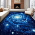 thumbnail image 1 of ODIKA 3'x5' Machine Washable Non-Slip Area Rug, Stellar Universe Abstract High Traffic Rug, Blue, 171678, 1 of 7