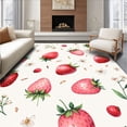thumbnail image 1 of ODIKA 6'x9' Machine Washable Non-Slip Area Rug, Strawberry Fields Harvest Delight Decorative High Traffic Rug, Red, 228012, 1 of 7