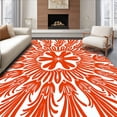 thumbnail image 1 of ODIKA 6'x9' Machine Washable Non-Slip Area Rug, Striking Abstract Floral Design in Bright Orange and Palette High Traffic Rug, Orange, 393775, 1 of 7
