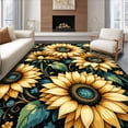 thumbnail image 1 of ODIKA 2'x3' Machine Washable Non-Slip Area Rug, Striking Black Background Design High Traffic Rug, Yellow, 28873, 1 of 7