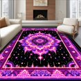 thumbnail image 1 of Flatwoven High Traffic Area Rug, Striking Colorful Optical Illusion, Non Slip, Stain Resistant, Washable Area Rugs for Living Room, Bedroom(Purple, 4X6), 1 of 8