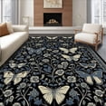 thumbnail image 1 of ODIKA 3'x5' Machine Washable Non-Slip Area Rug, Striking Floral Skull Aesthetic High Traffic Rug, Black, 26468, 1 of 7
