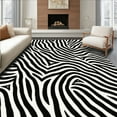 thumbnail image 1 of ODIKA 2'x3' Machine Washable Non-Slip Area Rug, Striking Zebra Stripe Design with Dynamic Contrast High Traffic Rug, Black, 292729, 1 of 7