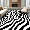 thumbnail image 1 of ODIKA 6' Machine Washable Non-Slip Area Rug, Striped Animal Print Abstract Design High Traffic Rug, Black, 324933, 1 of 7