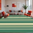 thumbnail image 1 of ODIKA 4'x6' Machine Washable Non-Slip Area Rug, Striped Design High Traffic Rug, Green, 224037, 1 of 7