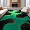 thumbnail image 1 of Flatwoven High Traffic Area Rug, Study Room Green & Black Glitter Swirl Throw Rug Contemporary, Non Slip, Stain Resistant, Washable Area Rugs for Living Room, Bedroom(Green, 3X5), 1 of 8