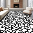 thumbnail image 1 of ODIKA 8' Machine Washable Non-Slip Area Rug, Stylish Abstract Wave Design with Flowing Curves and Shapes High Traffic Rug, Black, 293427, 1 of 7