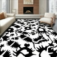 thumbnail image 1 of ODIKA 3'x5' Machine Washable Non-Slip Area Rug, Stylish Black and Abstract Animal Motif for Artistic Appeal High Traffic Rug, Black, 304662, 1 of 7