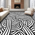 thumbnail image 1 of ODIKA 2'x3' Machine Washable Non-Slip Area Rug, Stylish Contemporary with Unique Abstract Design High Traffic Rug, Black, 393059, 1 of 7
