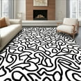 thumbnail image 1 of ODIKA 5'x7' Machine Washable Non-Slip Area Rug, Stylish Interlocking for Contemporary High Traffic Rug, Black, 307339, 1 of 7