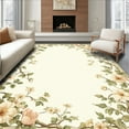 thumbnail image 1 of ODIKA 5'x7' Machine Washable Non-Slip Area Rug, Stylish Oval with Vintage Botanical Inspired High Traffic Rug, Ivory, 268898, 1 of 7