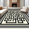 thumbnail image 1 of Flatwoven High Traffic Area Rug, Stylish Transitional Artful Geometry, Non Slip, Stain Resistant, Washable Area Rugs for Living Room, Bedroom(Black, 3X5), 1 of 8