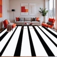 thumbnail image 1 of ODIKA 4'x6' Machine Washable Non-Slip Area Rug, Stylish Zebra Stripes in Bold Black and Design High Traffic Rug, Black, 281864, 1 of 7