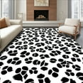 thumbnail image 1 of ODIKA 8' Machine Washable Non-Slip Area Rug, Stylized Abstract Animal Inspired Design with Bold Black Spots High Traffic Rug, Black, 298535, 1 of 7