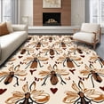 thumbnail image 1 of ODIKA 6'x9' Machine Washable Non-Slip Area Rug, Stylized Insect and Mushroom Motif with Delicate Detailed Accents High Traffic Rug, Beige, 293489, 1 of 7