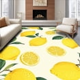 thumbnail image 1 of ODIKA 5'x7' Machine Washable Non-Slip Area Rug, Stylized Lemon Inspired Abstract with Cream Background and Yellow Highlights High Traffic Rug, Yellow, 127794, 1 of 7