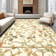 thumbnail image 1 of ODIKA 6'x9' Machine Washable Non-Slip Area Rug, Subtle Botanical Scroll with Curved Vine and Petal High Traffic Rug, Ivory, 201810, 1 of 7