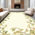 thumbnail image 1 of Flatwoven High Traffic Area Rug, Subtle Vintage Floral With Ornamental Botanical Accents, Non Slip, Stain Resistant, Washable Area Rugs for Living Room, Bedroom(Beige, 6X9), 1 of 8