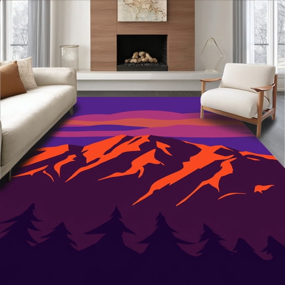 Flatwoven High Traffic Area Rug, Summit Ridge Decorative, Non Slip, Stain Resistant, Washable Area Rugs for Living Room, Bedroom(Purple, 2X3)