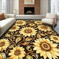 thumbnail image 1 of Flatwoven High Traffic Area Rug, Sunflower and Daisy Inspired Rustic Floral Rug Design, Non Slip, Stain Resistant, Washable Area Rugs for Living Room, Bedroom(Yellow, 8X10), 1 of 8