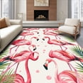 thumbnail image 1 of ODIKA 8'x10' Machine Washable Non-Slip Area Rug, Sunny Pastel Flamingo High Traffic Rug, Pink, 33513, 1 of 7