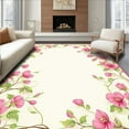 thumbnail image 1 of ODIKA 3'x5' Machine Washable Non-Slip Area Rug, Sweet Pea Romantic Floral Print High Traffic Rug, Pink, 209044, 1 of 7